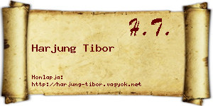 Harjung Tibor névjegykártya